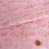 金襴生地(金らん) たてわくに菊桜(きなり/ピンク) 10cm単位 切り売り 立涌文様 伝統柄 モダンかわいい 西陣織物 花柄きんらん 白桃色