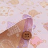金襴生地(金らん) ねこ型に伝統柄(白) 10cm単位 切り売り[M便 1/30] ネコ柄生地和風 可愛い猫柄和柄布地 西陣織物 かわいいねこ模様