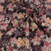 ポリジャガードちりめん生地 さくら(黒)10cm単位 切り売り 桜柄黒赤ブラック かわいい和風布 衣装生地 チリメンジャカード