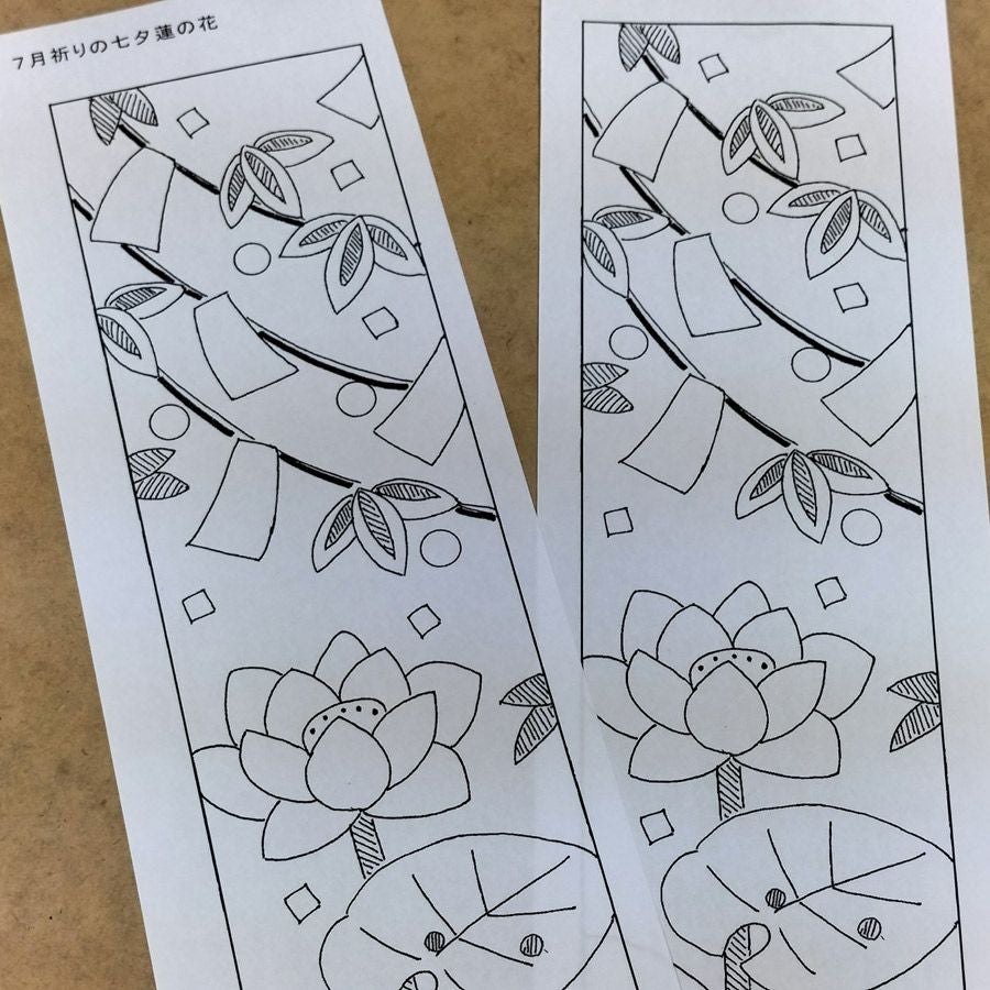ちりめん手芸キット 風物短冊 7月 祈りの七夕蓮の花 |生地 和柄/和布