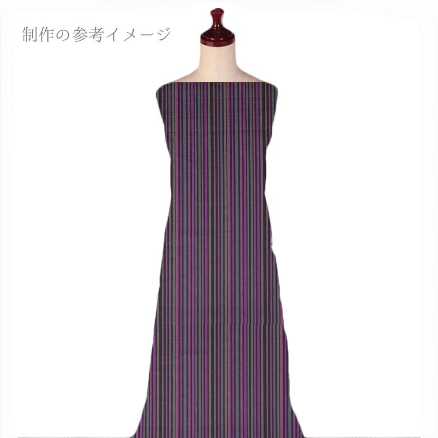 和柄コットン生地 多色の滝筋縞模様(深紫) 10cm単位 切り売り 滝筋染文様 サザンクロス 和調木綿布地 ストライプ柄 パープル