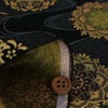 金襴生地(金らん) 流水に八弁花(黒) 10cm単位 切り売り 京都西陣織物 唐花文様 流水模様 古典柄 伝統的 黒金 作り帯地