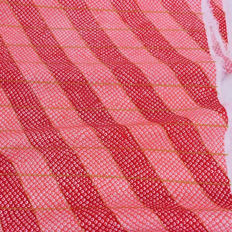 ちりめん生地 二色しぼり(赤) 10cm単位 切り売り 鹿の子絞り柄 かのこ柄 かの子模様 おにちりめん 手芸用チリメン
