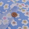 ちりめん生地 白桜(ブルー) 10cm単位 切り売り ちりめん細工向き鬼縮緬 オニチリメン 手芸用 ブルー地桜柄