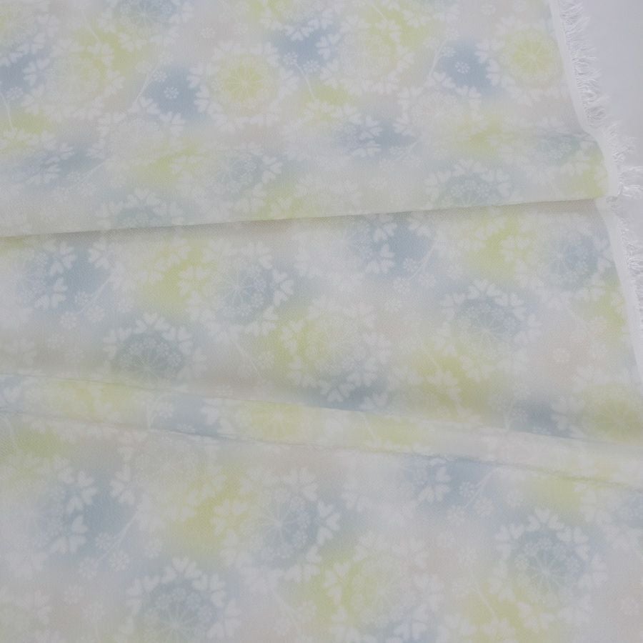 つゆつき・一越ちりめん オルレアレースぼかし(おぼろ月夜) 10cm単位 切り売り つまみ細工ひとこしちりめん 縮緬ぼかし柄 チリメンボカシ黄色