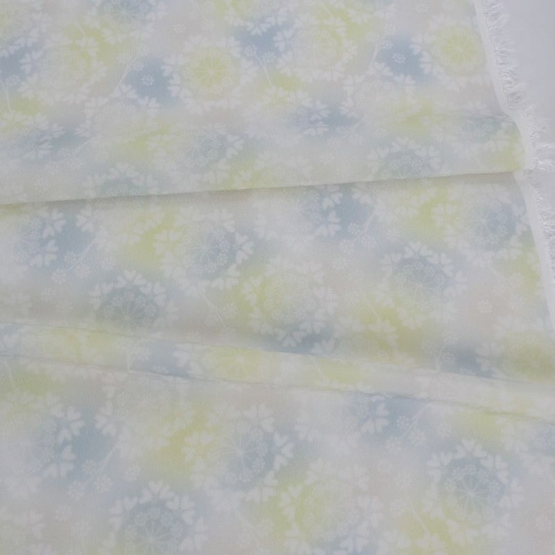 つゆつき・一越ちりめん オルレアレースぼかし(おぼろ月夜) 10cm単位 切り売り つまみ細工ひとこしちりめん 縮緬ぼかし柄 チリメンボカシ黄色