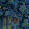 金襴生地(金らん) 親子ねじ梅(黒/青) 10cm単位 切り売り 梅柄西陣織きんらん ブルー系 ねじり梅 捻じ梅 古典柄 伝統柄