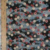 ちりめん生地 露芝に小菊(黒) 10cm単位 切り売り ちりめん手芸生地 レーヨンチリメン 手芸用 ブラックグレー 花柄