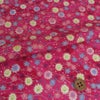 ちりめん生地 露芝に小菊(紅桃色) 10cm単位 切り売り ちりめん細工レーヨンチリメン布地 手芸用縮緬 小菊模様 紅色