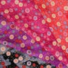 ちりめん生地 露芝に小菊(紅桃色) 10cm単位 切り売り ちりめん細工レーヨンチリメン布地 手芸用縮緬 小菊模様 紅色