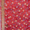 ちりめん生地 露芝に小菊(赤) 10cm単位 切り売り 小花柄レーヨンチリメン 縮緬細工 手芸用布地 和風伝統柄 小菊