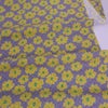 コットン生地 不規則な花格子柄(黄色) 10cm単位 切り売り 綿ブロードプリント 花柄生地 イエロー レトロ柄 ワンピース布地
