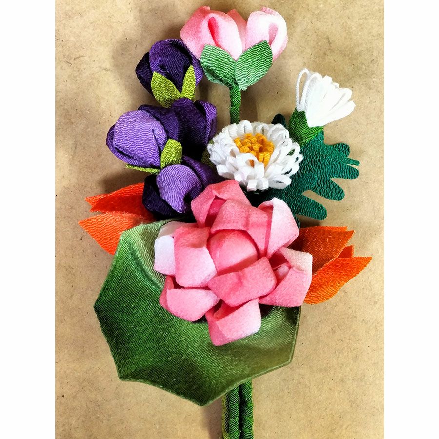 ちりめん細工キット お供え花 |生地 和柄/和布/ちりめん手芸通販布がたり