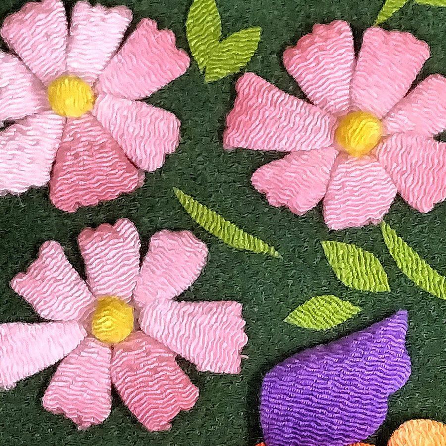 ちりめん手芸キット 風物短冊 10月 ハロウィンと秋桜 |生地 和柄/和布