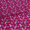 ちりめん生地 鳥と小花(マゼンタピンク) 10cm単位 切り売り レーヨンチリメン手芸用 縮緬布地 小鳥柄 和モダンで可愛い生地