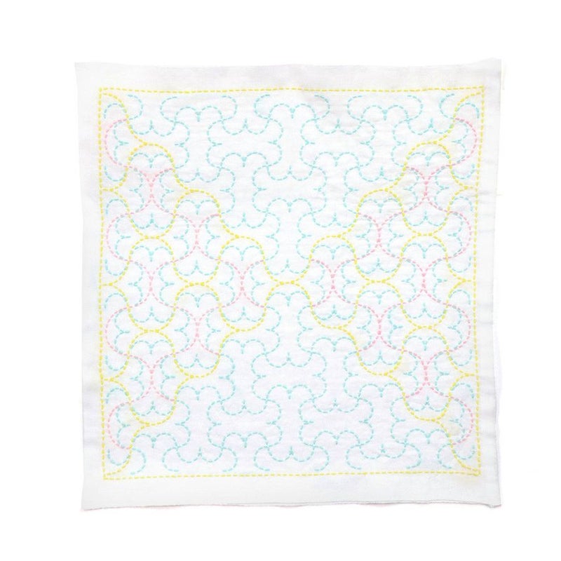  刺し子キット 花ふきん「和-Nagomi」半丸つなぎ