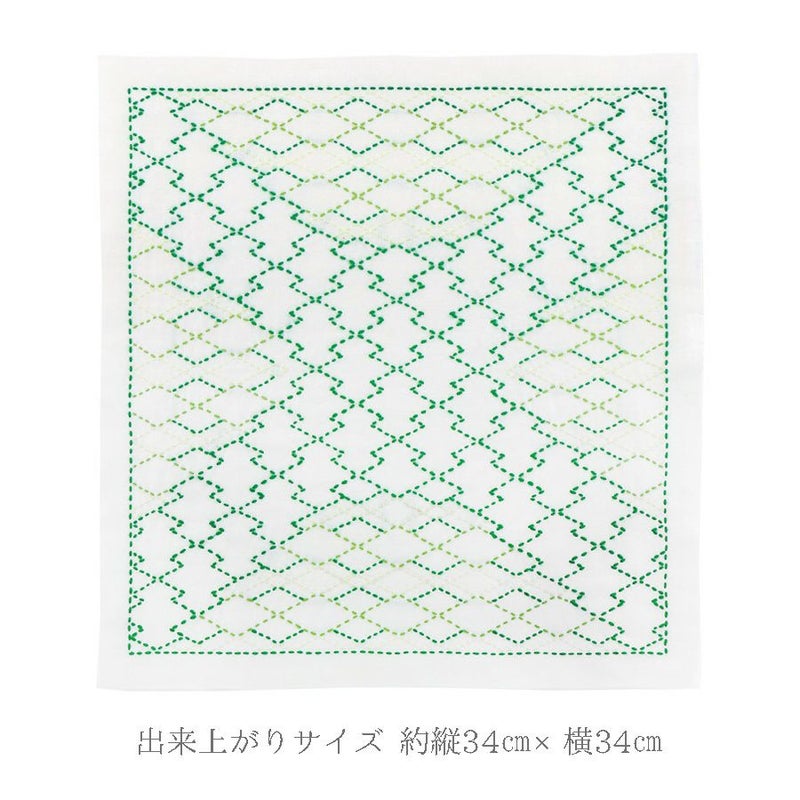 刺し子キット 花ふきん「和-Nagomi」松皮菱