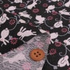 ちりめん生地 うさぎ日和(黒)