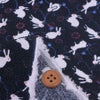 ちりめん生地 うさぎ日和(濃紺)
