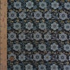 金襴生地(金らん) 六弁重ね花紋(黒/グレイグリーン) 10cm単位 切り売り