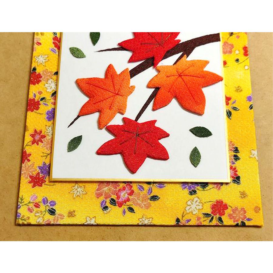 押し絵色紙細工キット なごみの花八景 紅葉 |生地 和柄/和布/ちりめん