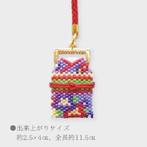 ビーズキット 京・西陣織 花きもの根付け すみれ