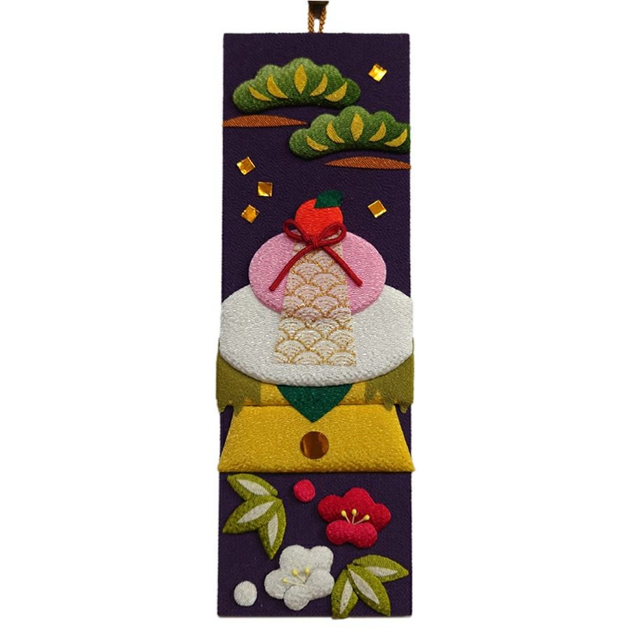 ちりめん手芸キット 風物短冊 1月 紅白餅と松竹梅 |生地 和柄/和布