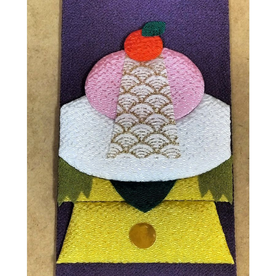 ちりめん手芸キット 風物短冊 1月 紅白餅と松竹梅 |生地 和柄/和布