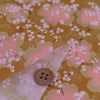 和柄コットン生地 金彩桜景色(おうど色) 10cm単位 切り売り