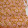 和柄コットン生地 金彩桜景色(おうど色) 10cm単位 切り売り