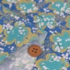 和柄コットン生地 金彩桜景色(青) 10cm単位 切り売り