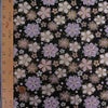 金襴生地(金らん) 花の結晶(黒) 10cm単位 切り売り