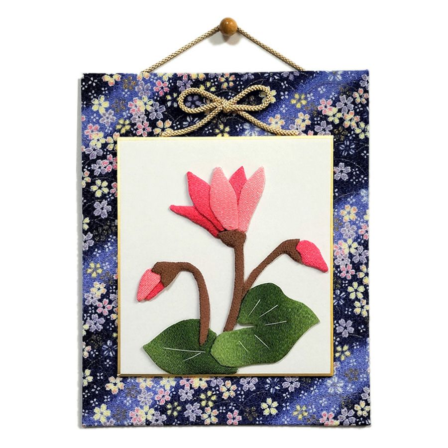 押し絵色紙細工キット なごみの花八景 シクラメン |生地 和柄/和布