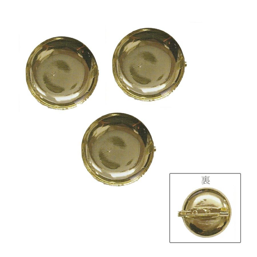ブローチ台 25mm ゴールド・3個入 |生地 和柄/和布/ちりめん手芸通販布