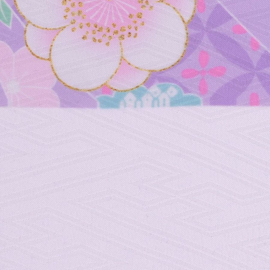 着物用洗える生地 のしめに花と丸紋散らし(パステル系) 1反売り(約12m)