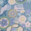 着物用洗える生地 のしめに花と丸紋散らし(ブルー系) 1反売り(約12m)