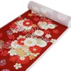 着物用洗える生地 姫手まりに桜花寄せ(赤系) 1反売り(約12m)