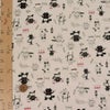 コットン生地 ねこのレストラン(アイボリー) 10cm単位