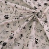 コットン生地 ねこのレストラン(アイボリー) 10cm単位