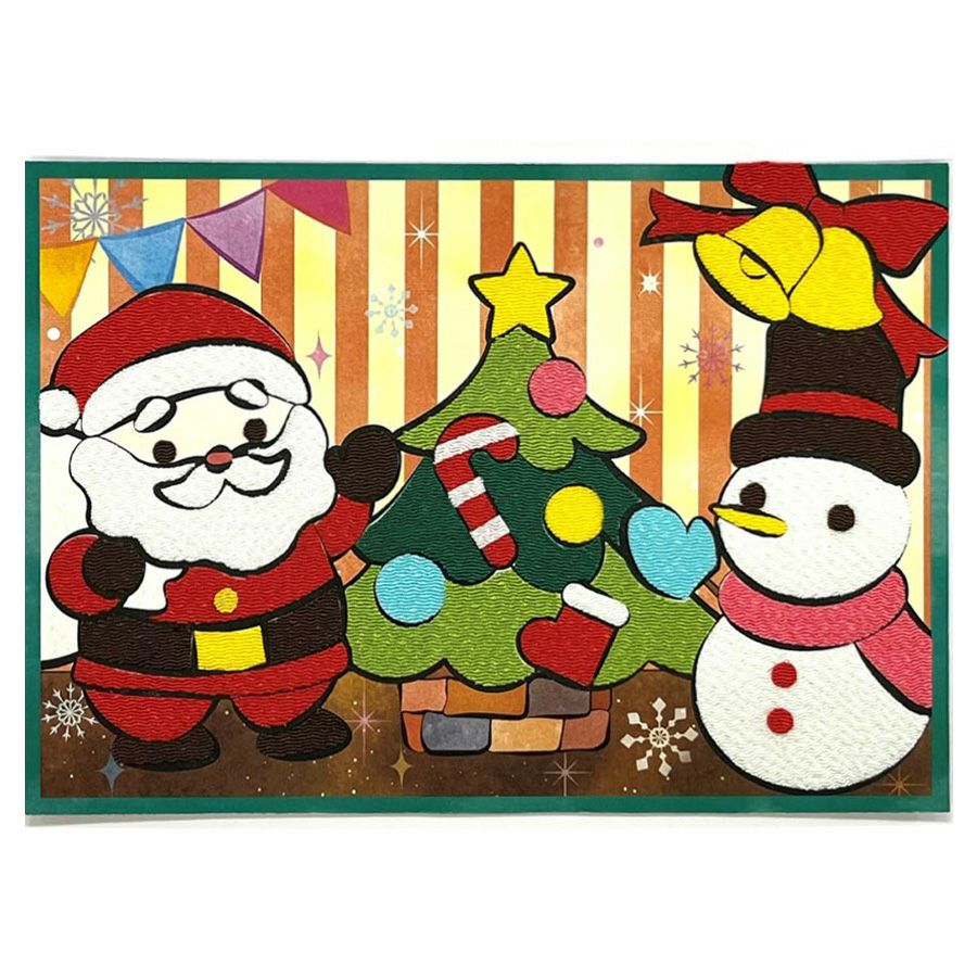季節のかんたん貼り絵キット わくわくクリスマス |生地 和柄/和布