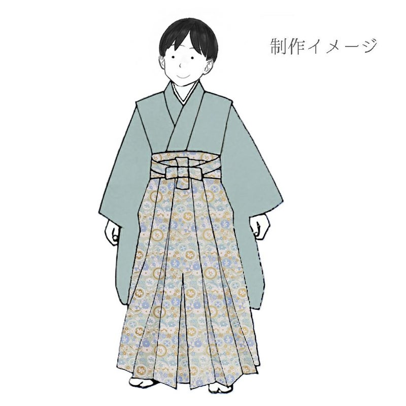 金襴生地(金らん) 束ね花に丸紋散らし(ミントグリーン/ブルー)