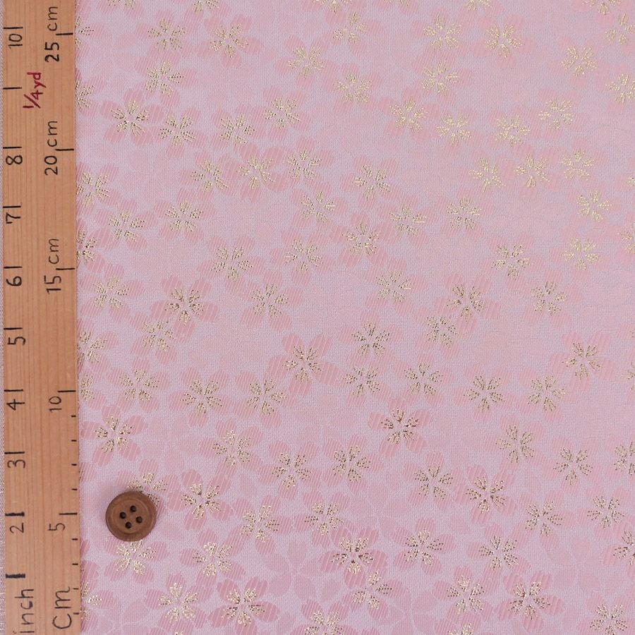 金襴生地(金らん) 楚々桜(さくら色) 10cm単位 切り売り |生地 和柄