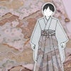 金襴生地(金らん) 山型切りばめ風道長菊花(白鼠) 10cm単位 切り売り