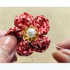 京きもの生地で作る絹の髪飾り はいからリボンとお細工花ピンのセット