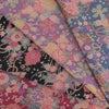 古布調ちりめん生地 花いかだ文様(はなだ色) 10cm単位 切り売り