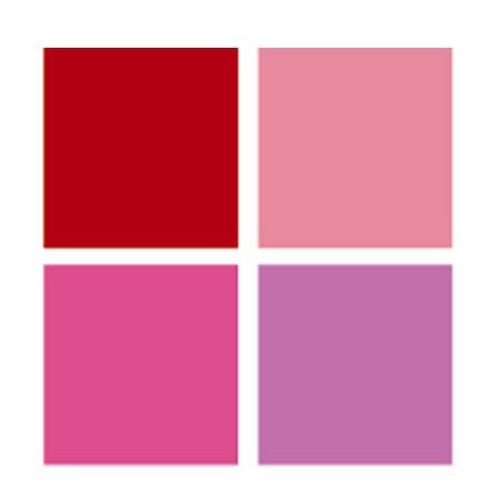 つまみ細工用 カット済みキュプラ生地 アソートセット 4色(3.5cm角) ラズベリーカラー