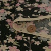 和柄コットン生地 くすみしだれ桜(黒) 10cm単位 切り売り