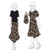 和柄コットン生地 くすみしだれ桜(黒) 10cm単位 切り売り