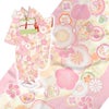 着物用洗える生地 梅花に手まりと糸巻き(ピンク) 1反売り(約12m)