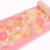 着物用洗える生地 梅花に手まりと糸巻き(ピンク) 1反売り(約12m)